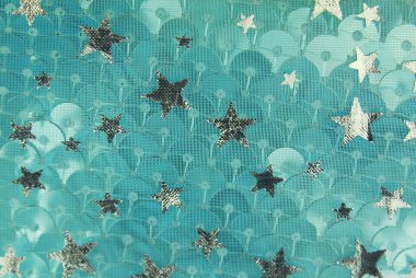 Silver fish scale and stars fabric texture clipart