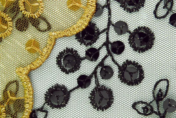 Tiul z cekiny haft tekstura — Zdjęcie stockowe