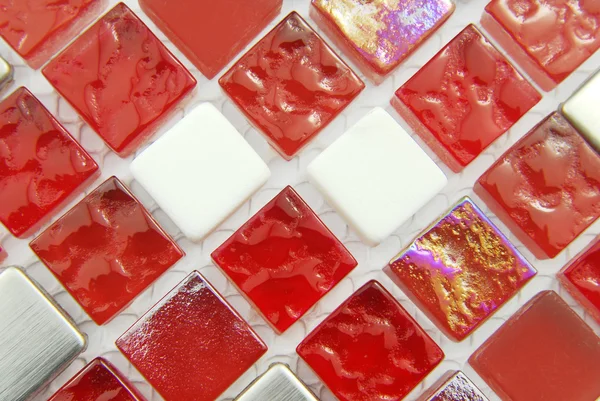 Nahaufnahme Der Roten Mosaiksteine — Stockfoto