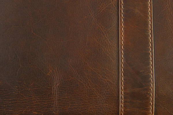 Textur aus Leder mit Naht — Stockfoto