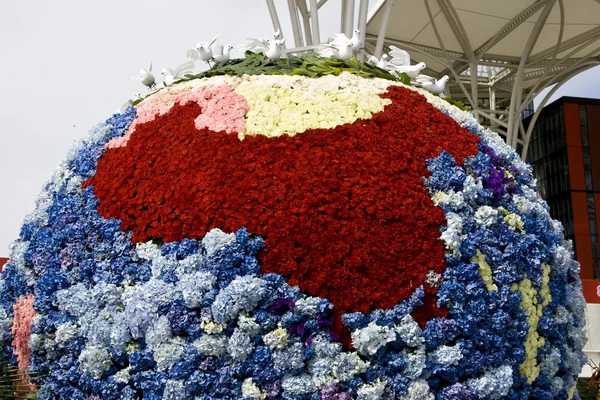 Цветы украшают карту Китая — стоковое фото