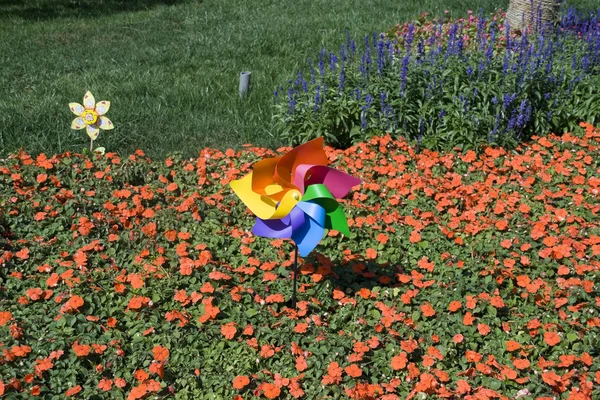Moinho de vento de brinquedo colorido — Fotografia de Stock