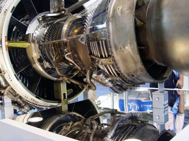 The engine of airplane