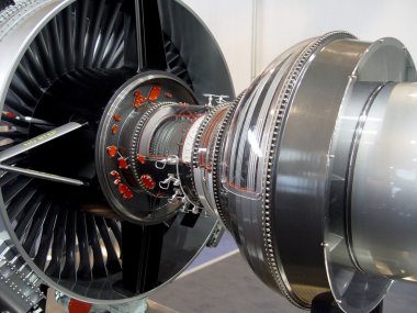 The engine of airplane