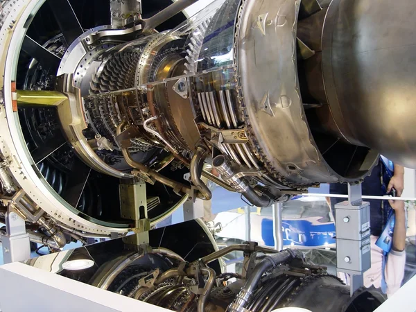 The engine of airplane — Stok fotoğraf