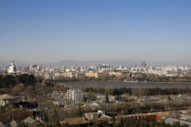 Antik ve modern Pekin Çin panoramik görünüm