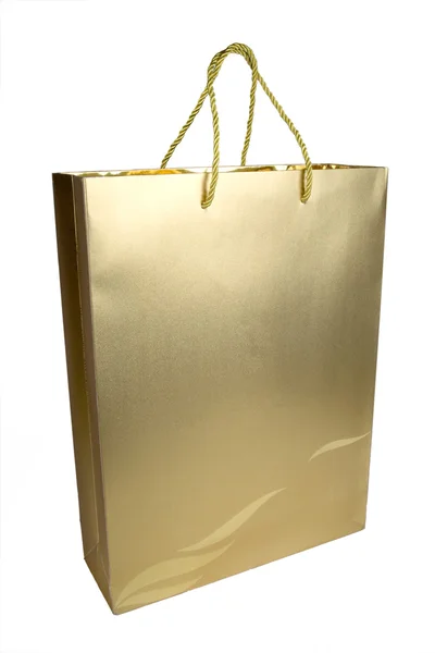 黄金购物袋 — 图库照片