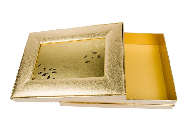 Caixa dourada vazia — Fotografia de Stock