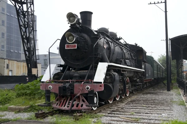 Black Classic Steam Engine — Stock Photo, Image