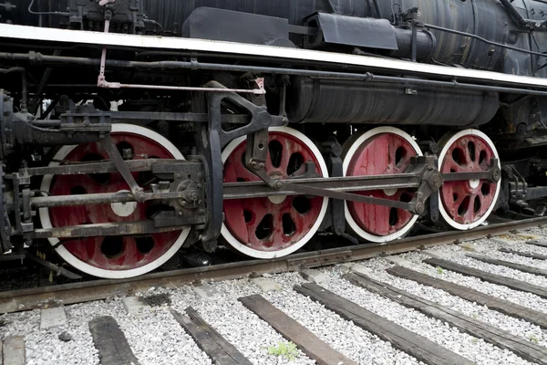 stock image Steam locomotive wheels