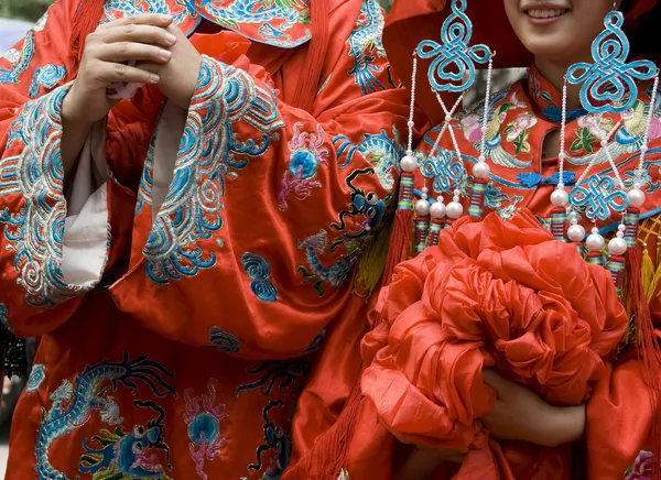Жених Невеста Традиционной Китайской Свадьбе — стоковое фото