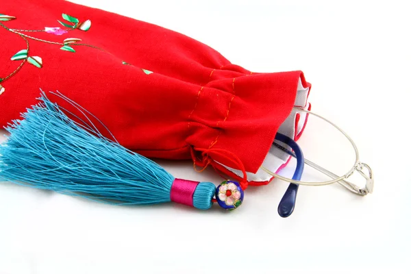 Kinesisk Tradition Glasögon Väska Vit Bakgrund — Stockfoto