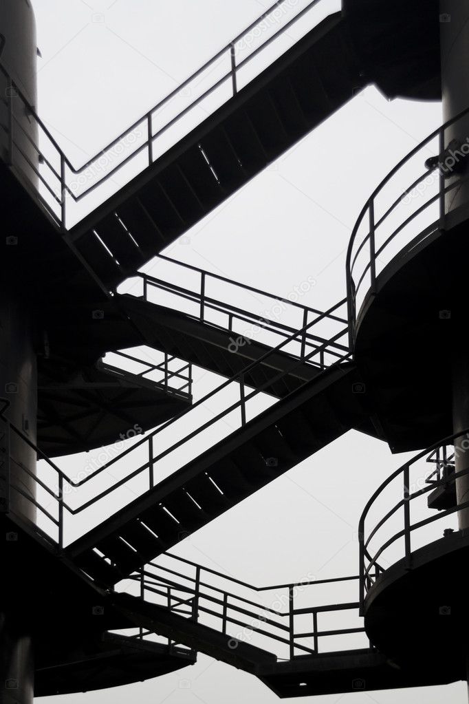 Of stairs to the skies black
