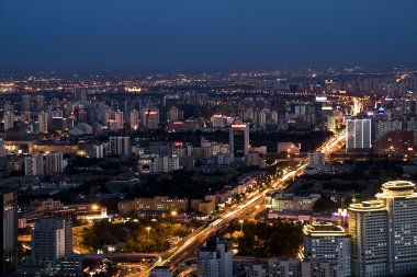 beijing Çin gece sahne panoramik manzaralı