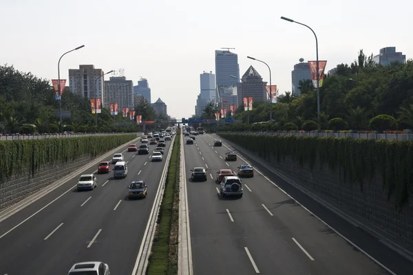 stock image Beijing's street and busy traffic in china