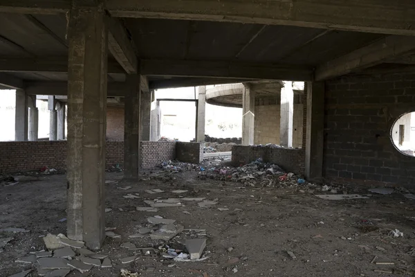 stock image abandoned building with sunlight filling on city