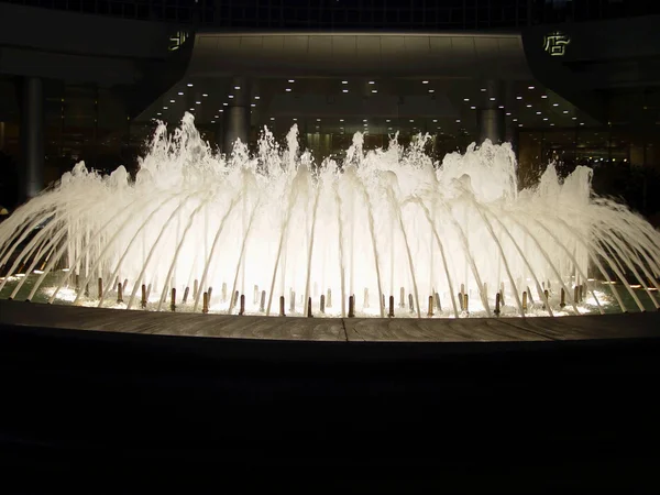 Fontana Notte Pechino — Foto Stock