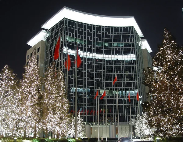 Ночные Сцены Офисного Здания Бизнес Центра — стоковое фото