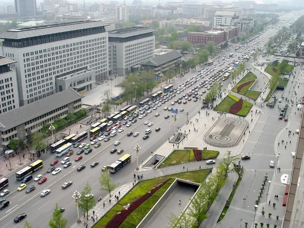 Beijing Street Busy Traffic China — Stock Photo, Image
