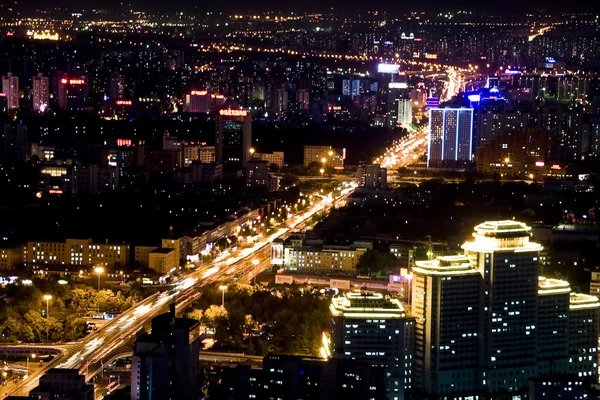 Nacht Scène Panoramisch Uitzicht Van Beijing China — Stockfoto