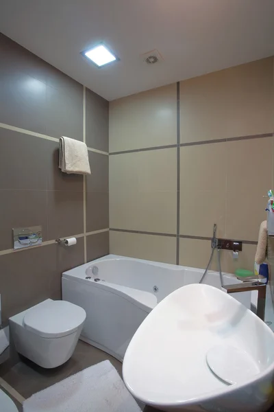 Сучасний Інтер Ванної Кімнати Мінімальний Стиль Дизайну Проста Приваблива Меблі — стокове фото
