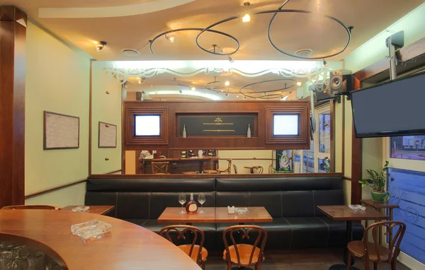 Interior Pequeno Café Estilo Antiquado Misturado Com Equipamentos Modernos Mídia — Fotografia de Stock