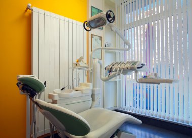 Diş Kliniği, basit ve modern minimal tasarım iç.