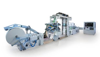 Details of a printing and packaging machines. clipart