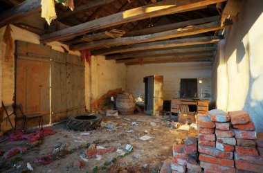 Ruined house interior clipart