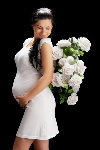 Embarazada de rosas — Foto de Stock