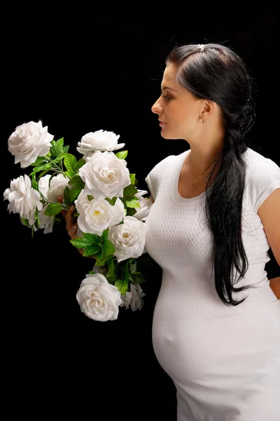 Беременная розами — стоковое фото