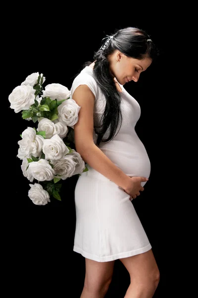 Embarazada de rosas —  Fotos de Stock