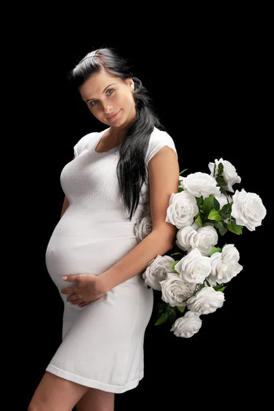 Embarazada de rosas — Foto de Stock