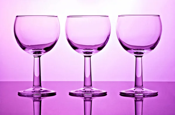 Glass Goblets Variegated Background — Stock Photo, Image