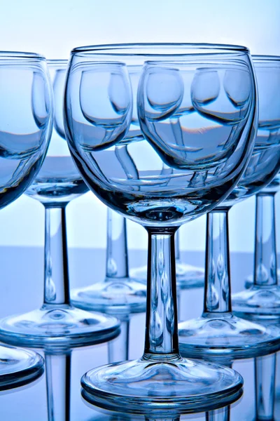 Glass Goblets Variegated Background — Stock Photo, Image
