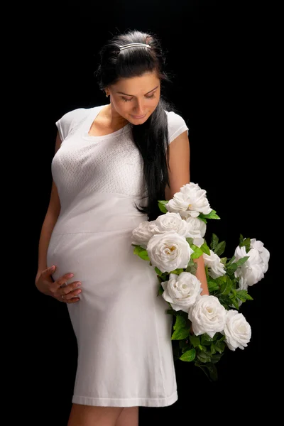 Embarazada de rosas —  Fotos de Stock