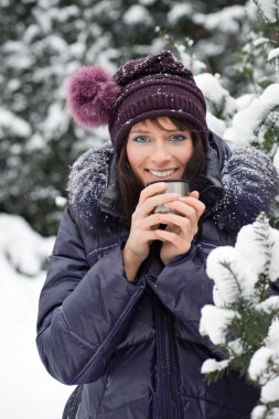 Winter girl portrait clipart