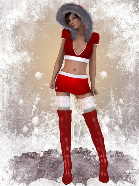 Sexy Kerst meisje — Stockfoto