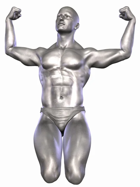 Gümüş vücut geliştirmeci — Stok fotoğraf