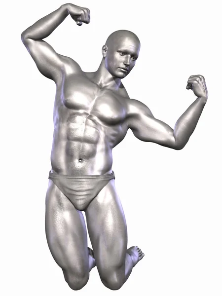 Silver Bodybuilder — Stockfoto