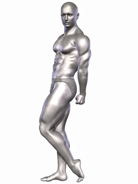 Silver Bodybuilder — Stock Photo, Image