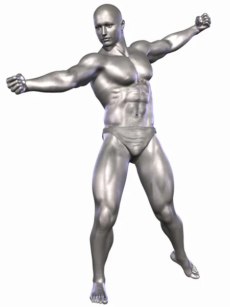 Silver Bodybuilder — Stock Photo, Image