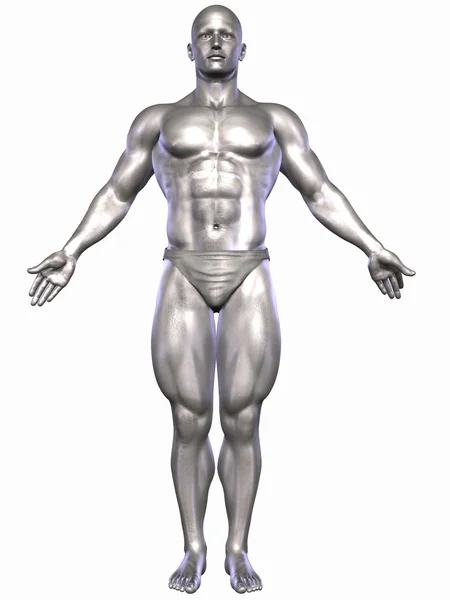 Gümüş vücut geliştirmeci — Stok fotoğraf
