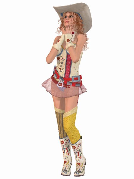 3D Render of a Sexy Cowgirl