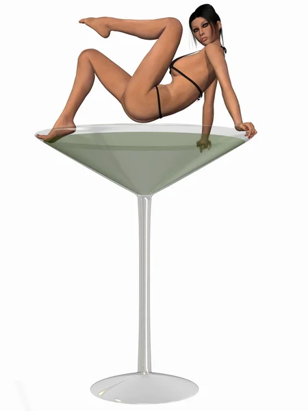 stock image Sexy Girl posing with an Martini Glass