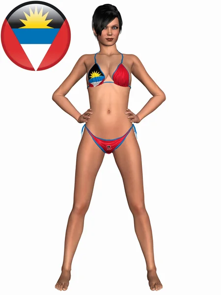 Sexig tjej med bikini - antigua — Stockfoto