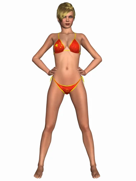Sexig tjej med bikini — Stockfoto