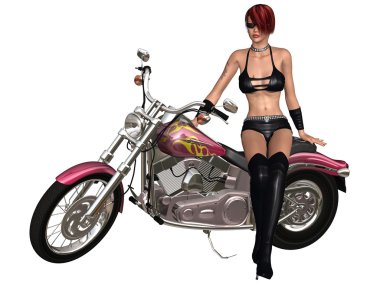 seksi Motorcu kız ve onu bisiklet
