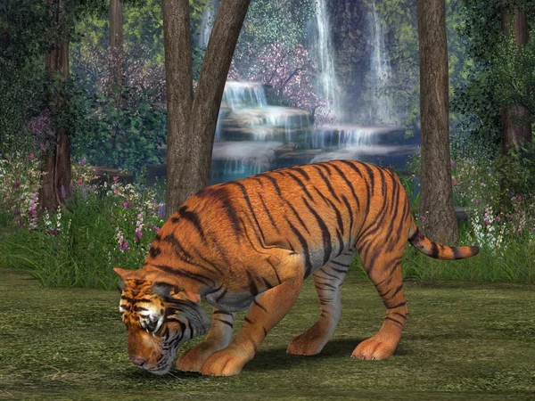 Тигр 3D — стоковое фото