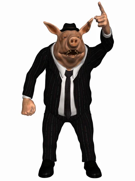 Toon pig - zakenman — Stockfoto